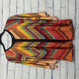 Time Line Colorful Top Shirt Blouse Women's Size XL